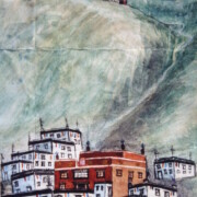 Sacred Langkor, meditation place of Pha Dampa Sangyas is so revered that a local artist eagerly offered to sketch the site from memory, 1970.