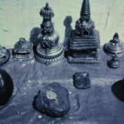 The sacred relics of Langkor which embody and transmit the story of arrival of PhaDampa Sangyas arrival in Dingri, Tibet in the 12th C, as told to author by Ani Chorden.