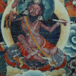 Commissioned by Trulshik Rinpoche in 1974, this is a detail of PhaDampa and his lineage, visualized by PangKema Gya-ba, Sherpa.