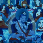 Detail of tangka showing the lineage of chod teachers who followed PhaDampa